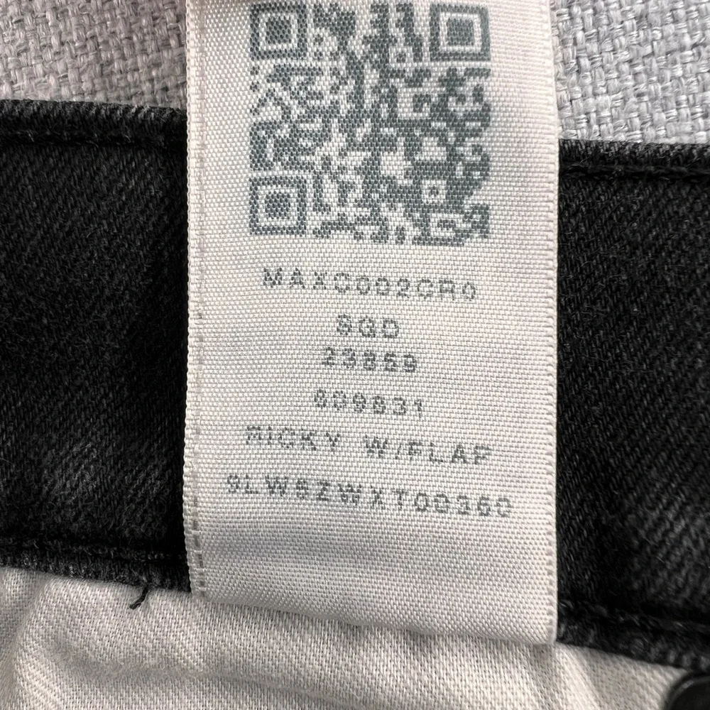 True Religion Ricky Relaxed Straight Jeans Mens 36x31 Black USA Made Denim Flaps